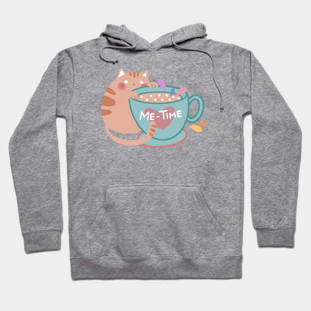 Cute “Me-Time“ Cat Design | Kawaii Handmade Illustration | Cat Lover Gift | By Atelier Serakara Hoodie by Atelier Serakara